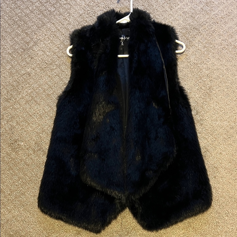 Black Faux Fur Vest